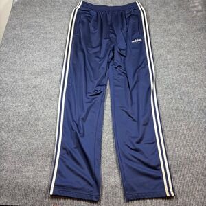 Vintage Adidas Sweatpants Men's 2XL Snap Track Navy 3 Stripe Y2K Baggy